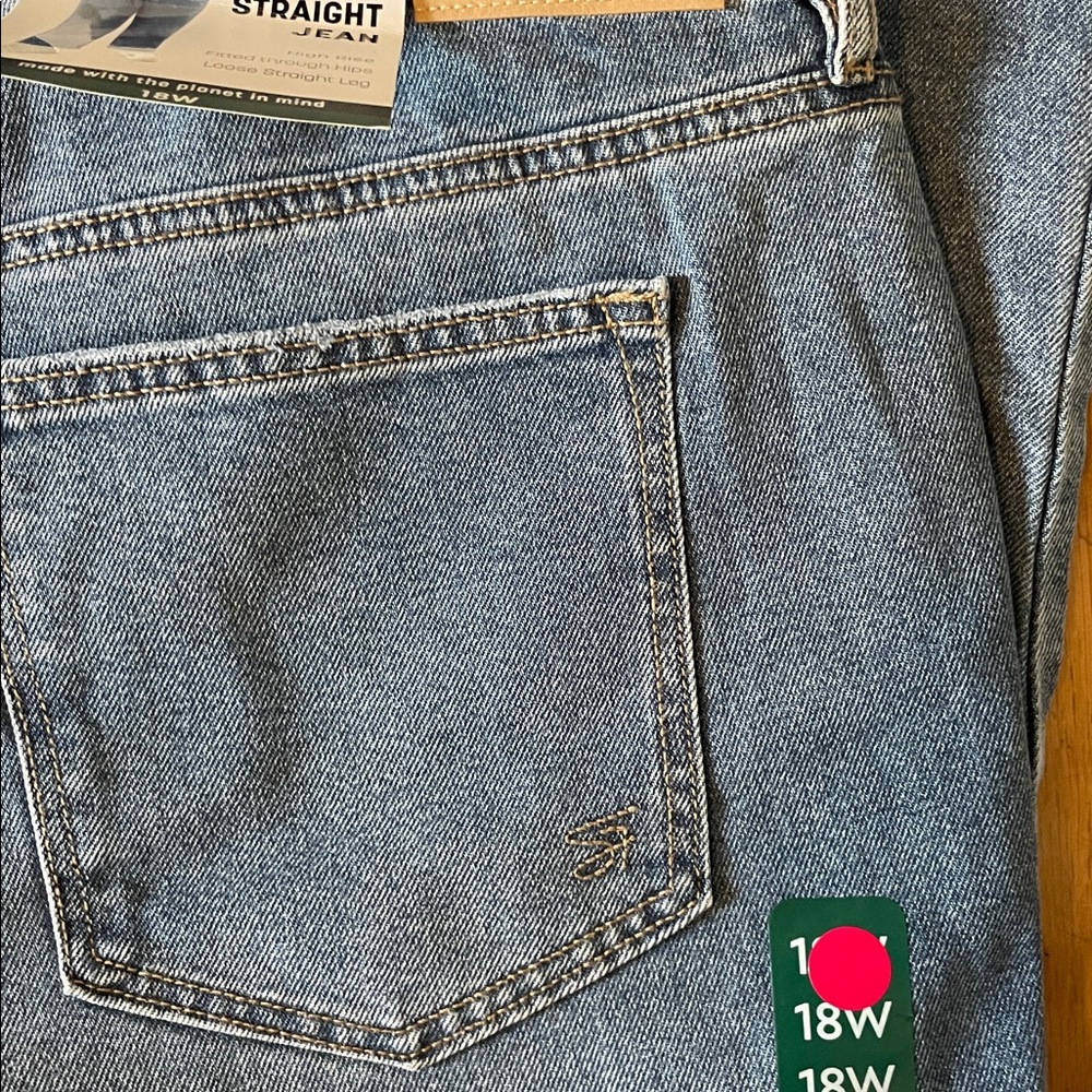 Seven7 Women's Blue loose straight Jeans size 18w brand new with tag - Picture 3 of 7